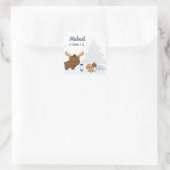 Niedliche Tiere Winteraufkleber Quadratischer Aufkleber (Tasche)