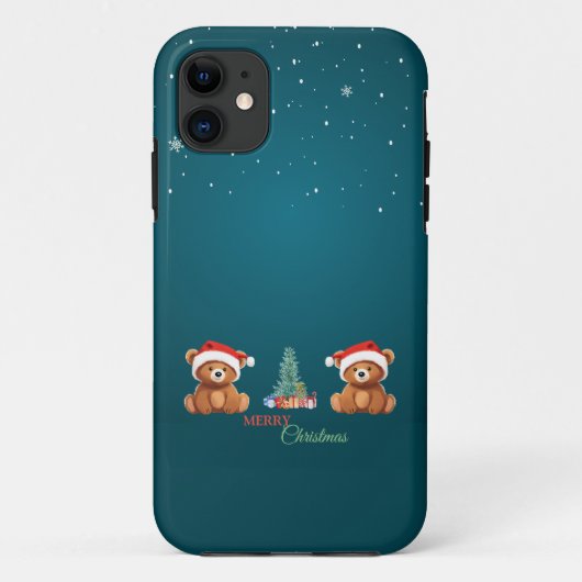 Niedliche Tiere Winterbär Weihnachtsbaum Case-Mate iPhone Hülle (Rückseite)