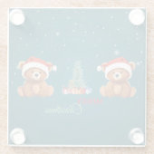 Niedliche Tiere Winterbär Weihnachtsbaum Glasuntersetzer (Rückseite)