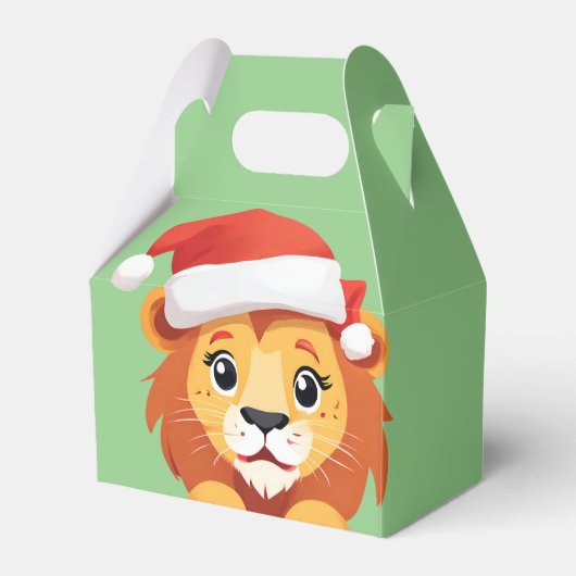 Niedliche Tiere Winterlion cub Weihnachten Geschenkschachtel (Rückseite)