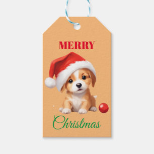 Niedliche Tiere Winterwelpen Hund Weihnachten Geschenkanhänger