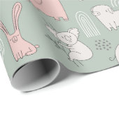 Niedliche Tiere Wrapping Paper Geschenkpapier (Rolleneckpunkt)
