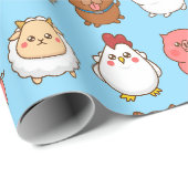 Niedliche Tiere Wrapping Paper Geschenkpapier (Rolleneckpunkt)