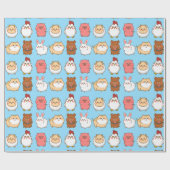 Niedliche Tiere Wrapping Paper Geschenkpapier (Flach)