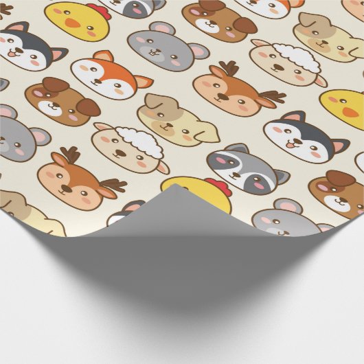 Niedliche Tiere Wrapping Paper Geschenkpapier (Ecke)