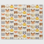 Niedliche Tiere Wrapping Paper Geschenkpapier (Flach)