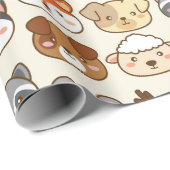 Niedliche Tiere Wrapping Paper Geschenkpapier (Rolleneckpunkt)