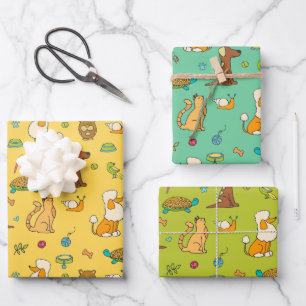 Niedliche Tiere Wrapping Paper Set Geschenkpapier Set