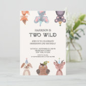 Niedliche Tiere zu einem geschlechtsneutralen Gebu Einladung (Stehend Vorderseite)