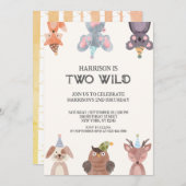 Niedliche Tiere zu einem geschlechtsneutralen Gebu Einladung (Vorne/Hinten)