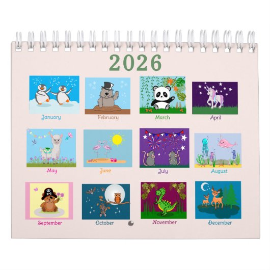 Niedliche Tiere Zwei Seiten Kalender (Titelbild)
