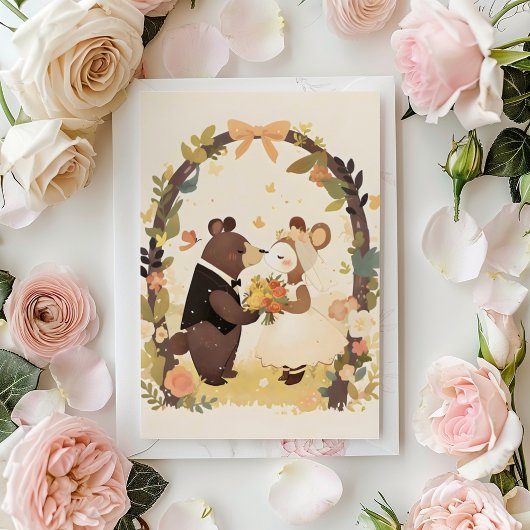 Niedliche Tierhochzeit Einladung