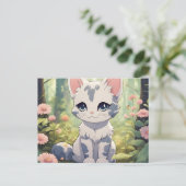niedliche Tierkatze für Katzenliebhaber Postkarte (Stehend Vorderseite)