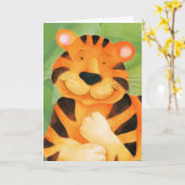 Niedliche Tiger Art Kindergeburtstag Card Karte (Gelbe Blume)