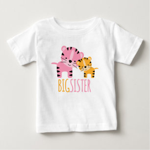 Niedliche Tiger "Big Sister" Girl Baby T-shirt