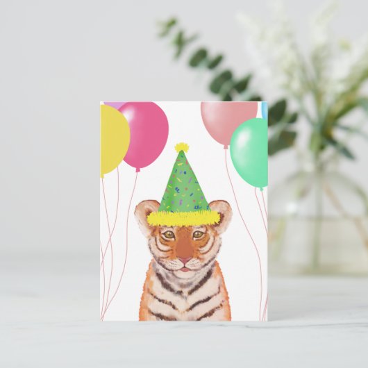 Niedliche Tiger Cub Illustration Postkarte (Stehend Vorderseite)