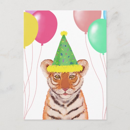 Niedliche Tiger Cub Illustration Postkarte (Vorderseite)