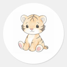 Niedliche Tiger Cub Sticker Adortable Wildlife Ani