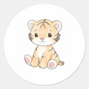 Niedliche Tiger Cub Sticker Adortable Wildlife Ani
