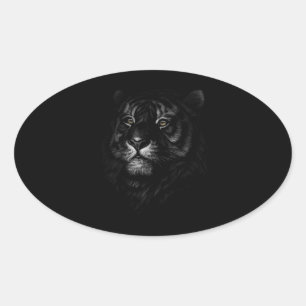 Niedliche Tiger Head Kunstgeschenke Liebhaber von  Ovaler Aufkleber