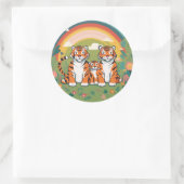 Niedliche Tiger Runder Aufkleber (Tasche)