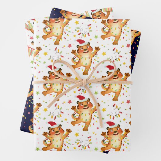 Niedliche Tiger-Wrapping-Papierblätter Geschenkpapier Set (Beispiel)