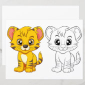 Niedliche Tigerfarbseite (Vorne/Hinten)