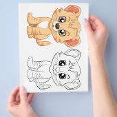 Niedliche Tigerfarbseite Flyer (Hand)