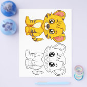 Niedliche Tigerfarbseite Flyer (Einzeln)