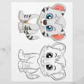 Niedliche Tigerfarbseite Flyer (Vorne)