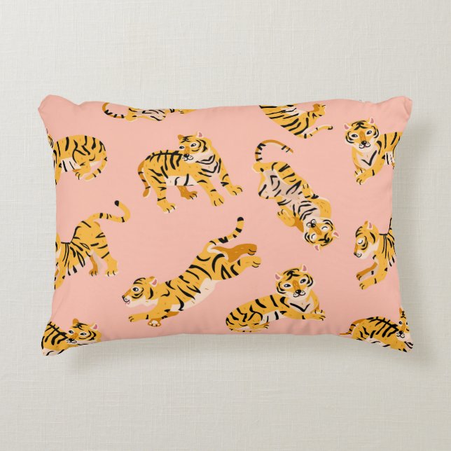 Niedliche Tigermuster Dekokissen (Vorderseite)