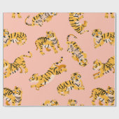 Niedliche Tigermuster Geschenkpapier (Flach)