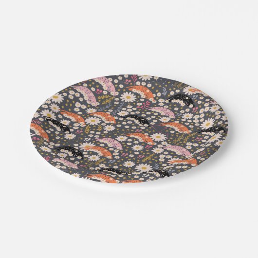 Niedliche Tigerpapier-Teller Pappteller (Schrägansicht)