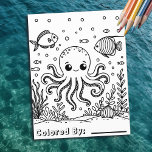 Niedliche Tintenfische und Fische | Farbseite des  Flyer<br><div class="desc">Ein bezaubernder Tintenfisch,  Fisch und Korallenmeer Kreatur Themed Farbing Page Flyer für Kinder. Kaufen Sie die Farbseiten in loser Schüttung für Kinder,  Schulen und Geburtstagsfeiern.</div>
