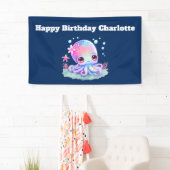 Niedliche Tintenfischkreatur Geburtstag Banner (Insitu)