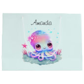 Niedliche Tintenfischkreatur Geburtstag Große Geschenktüte (Rückseite)