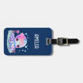 Niedliche Tintenfischkreatur Gepäckanhänger (Vorderseite horizontal)