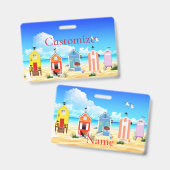 Niedliche Tiny Beach Shacks Thunder_Cove Ausweis (Vorder- & Rückseite)