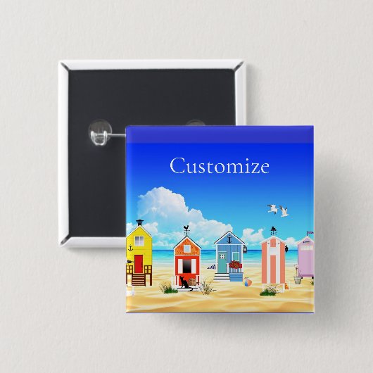 Niedliche Tiny Beach Shacks Thunder_Cove Button (Vorne & Hinten)