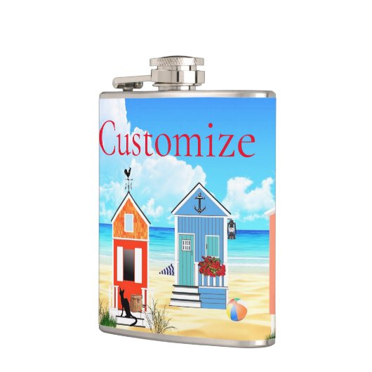 Niedliche Tiny Beach Shacks Thunder_Cove Flachmann (Links)