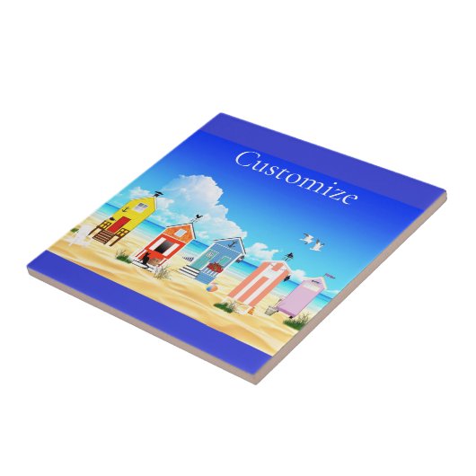 Niedliche Tiny Beach Shacks Thunder_Cove Fliese (Seite)