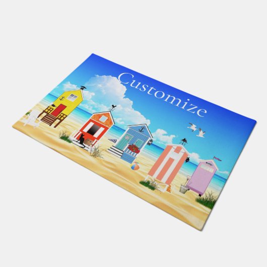 Niedliche Tiny Beach Shacks Thunder_Cove Fußmatte (Schrägansicht)