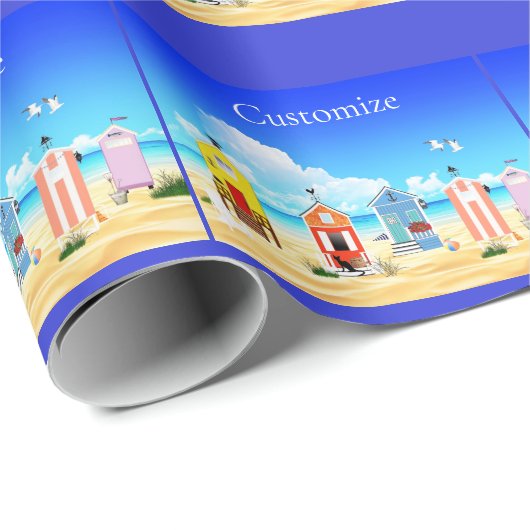 Niedliche Tiny Beach Shacks Thunder_Cove Geschenkpapier (Rolleneckpunkt)