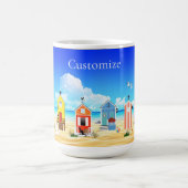 Niedliche Tiny Beach Shacks Thunder_Cove Kaffeetasse (Mittel)