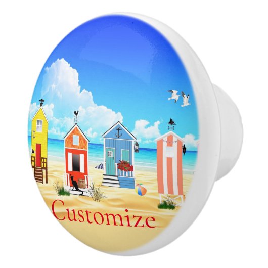 Niedliche Tiny Beach Shacks Thunder_Cove Keramikknauf (Rechts)