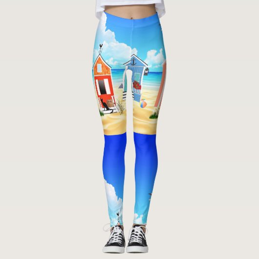 Niedliche Tiny Beach Shacks Thunder_Cove Leggings (Vorderseite)
