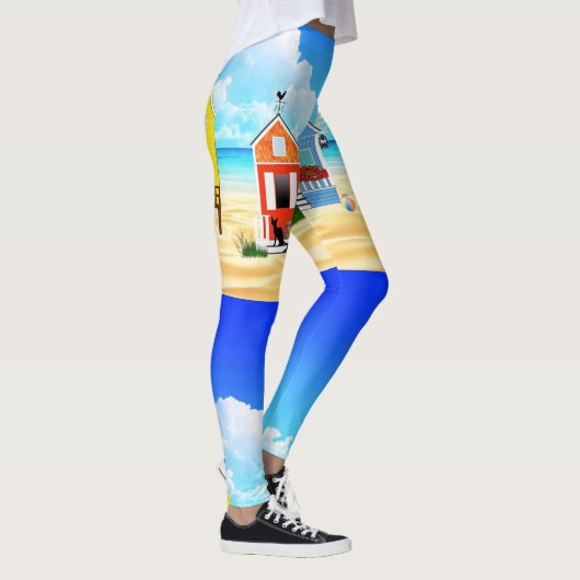 Niedliche Tiny Beach Shacks Thunder_Cove Leggings (Rechts)