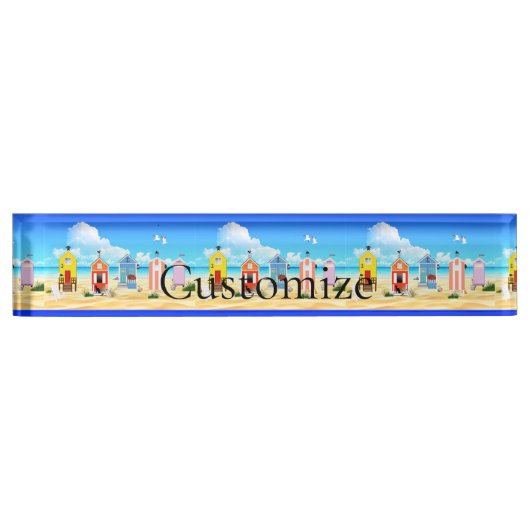 Niedliche Tiny Beach Shacks Thunder_Cove Namensplakette (Vorderseite)