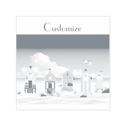 Niedliche Tiny Beach Shacks Thunder_Cove Permastempel (Design)