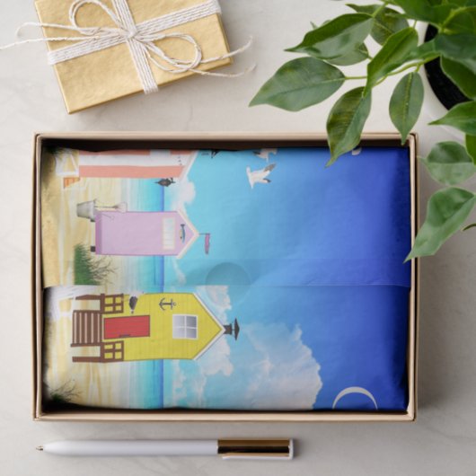 Niedliche Tiny Beach Shacks Thunder_Cove Seidenpapier (Geschenk)